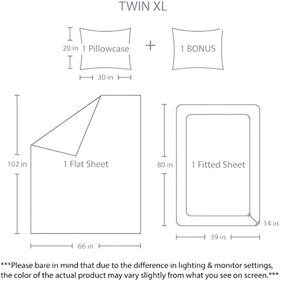 4-Piece Bed Sheet Sets, (Includes 1 Bonus Pillowcase), Twin XL, Burgundy - Picture 2 of 7